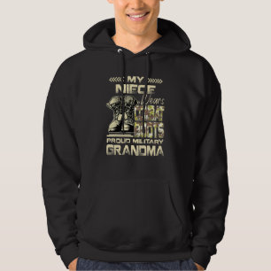 My Niece Wears Combat Boots Proud Military Grandma Hoodie