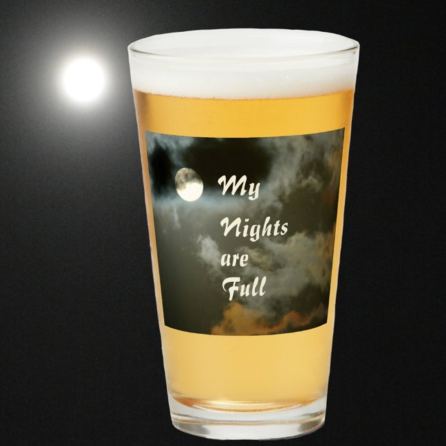My Nights are Full Moon Night Sky Beer Glass (Creator Uploaded)