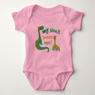 My Nona Loves Me Dinosaur Baby Bodysuit