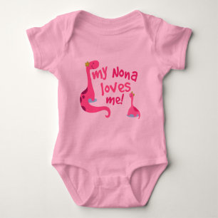 My Nona Loves Me Dinosaur Baby Bodysuit