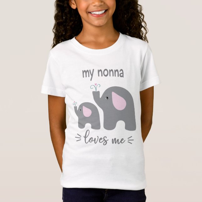 My Nonna Loves Me - Elephant Shirt for Kids (Front)