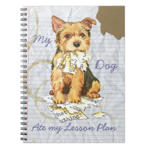 My Norwich Terrier Ate my Lesson Plan Spiral Notebook