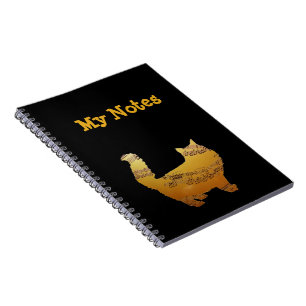 My Notes, School Notebook, Cat Lover Musical Notes Notebook