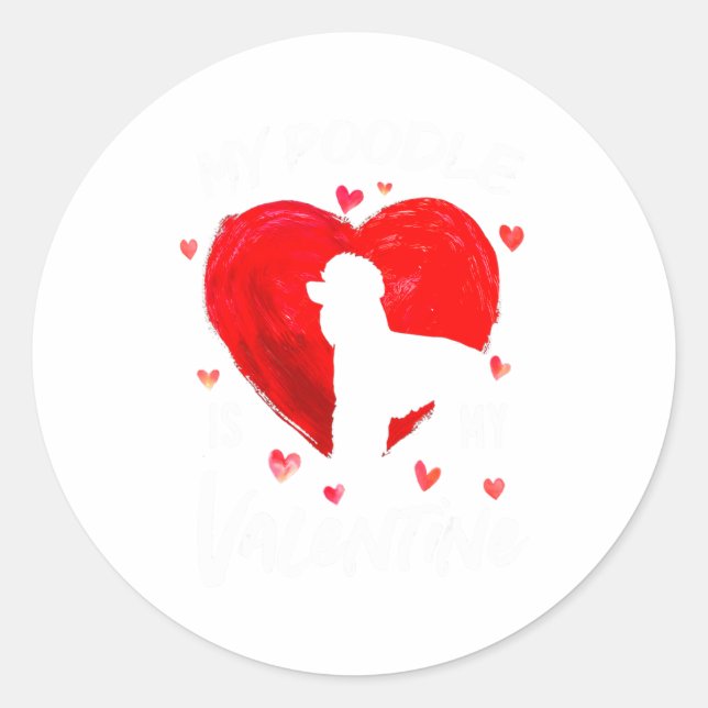 My Odle Is My Valentine Hearts Odle Dog Valent  Classic Round Sticker (Front)