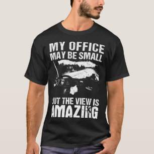 My Office May Be Small  Flatbed Semi Trailer Truck T-Shirt