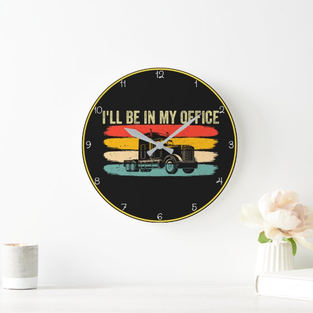 My Office: Retro Trucker's Domain Large Clock (Home)