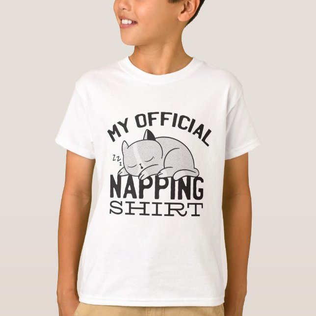 My official napping shirt - Lazy sleeping Cat (Front)