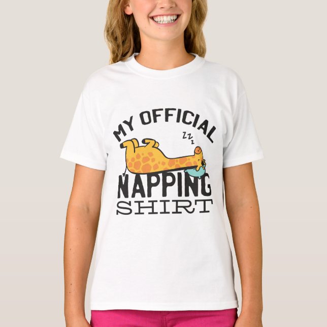 My official napping shirt - Lazy sleeping Giraffe (Front)