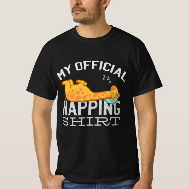 My official napping shirt - Lazy sleeping Giraffe (Front)