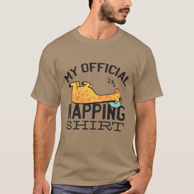 My official napping shirt - Lazy sleeping Giraffe (Front)