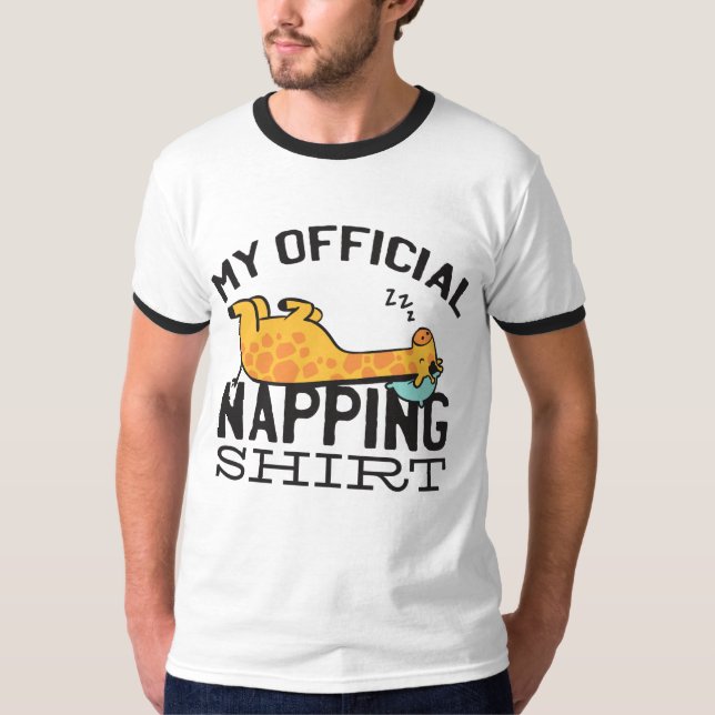 My official napping shirt - Lazy sleeping Giraffe (Front)