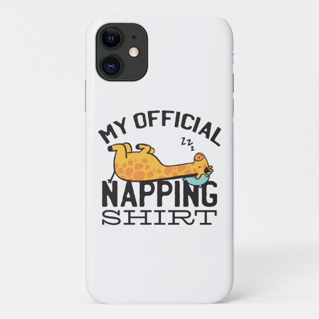 My official napping shirt - Lazy sleeping Giraffe Case-Mate iPhone Case (Back)