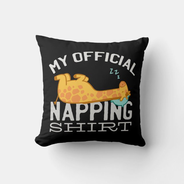 My official napping shirt - Lazy sleeping Giraffe Cushion (Front)