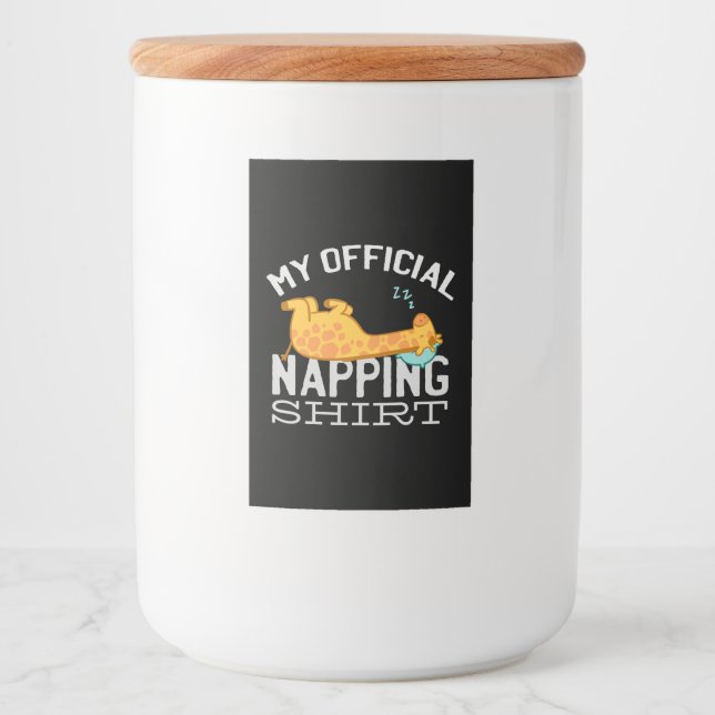 My official napping shirt - Lazy sleeping Giraffe Food Label (Front)