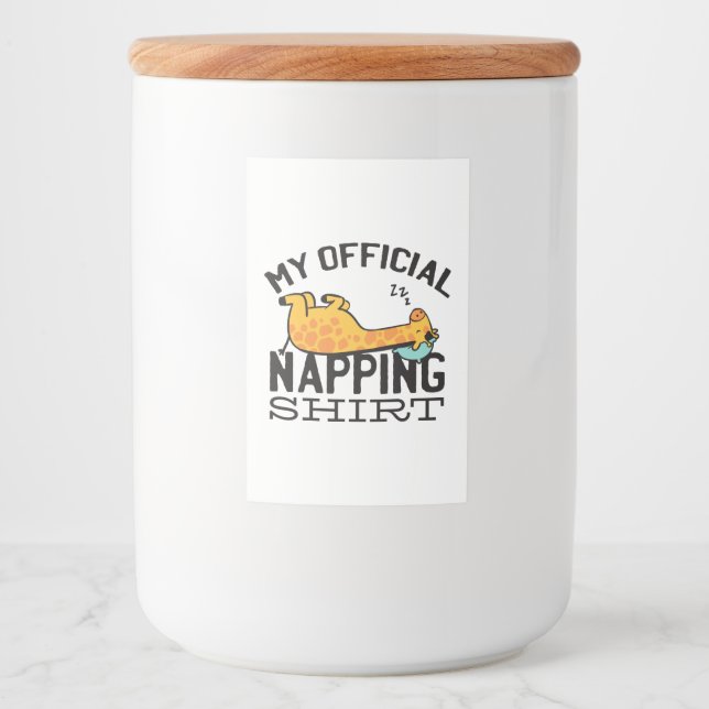 My official napping shirt - Lazy sleeping Giraffe Food Label (Front)