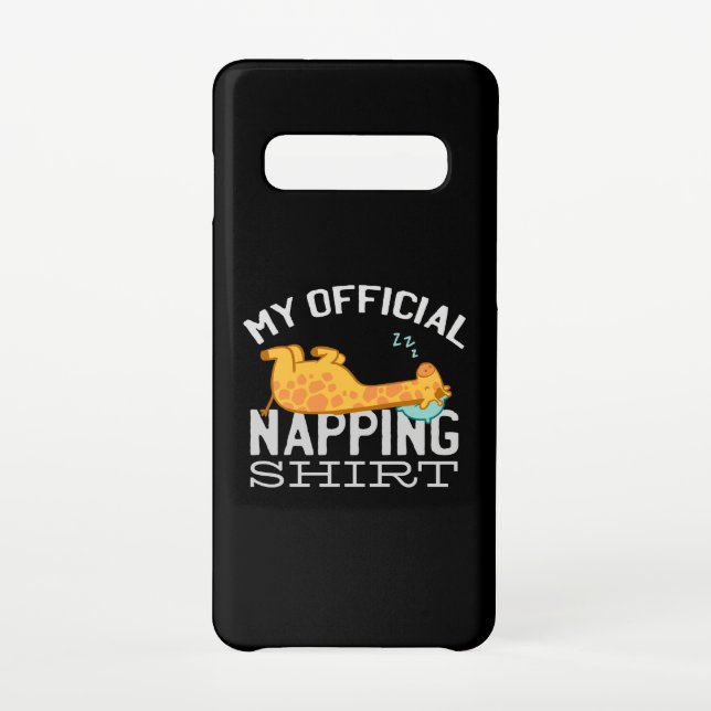My official napping shirt - Lazy sleeping Giraffe Samsung Galaxy Case (Back)