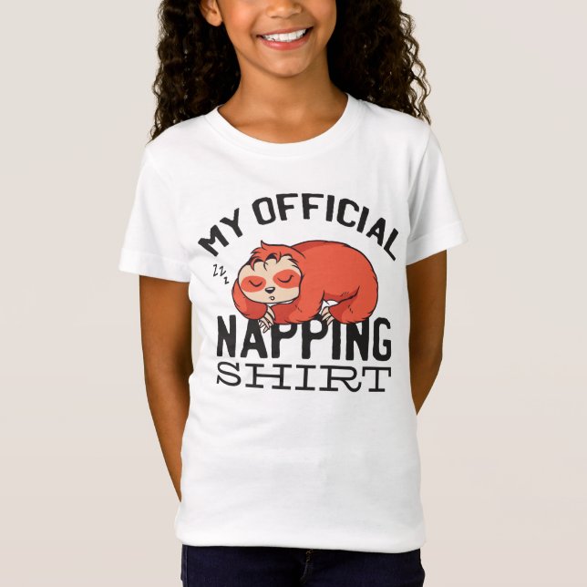 My official napping shirt - Lazy sleeping Sloth (Front)