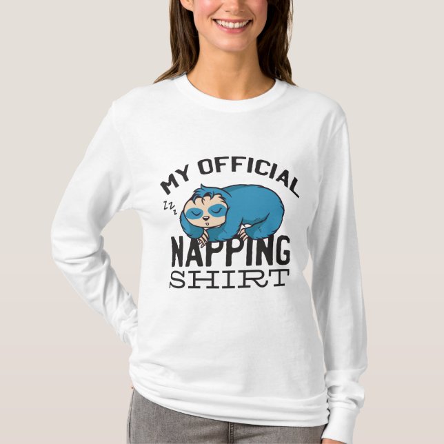 My official napping shirt - Lazy sleeping Sloth (Front)