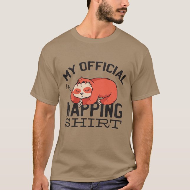 My official napping shirt - Lazy sleeping Sloth (Front)