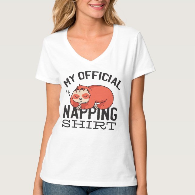 My official napping shirt - Lazy sleeping Sloth (Front)