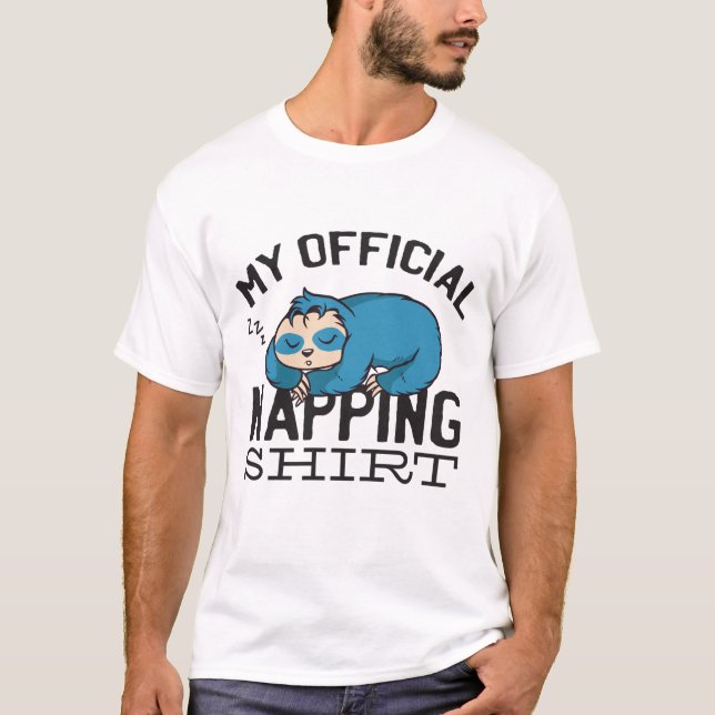 My official napping shirt - Lazy sleeping Sloth (Front)