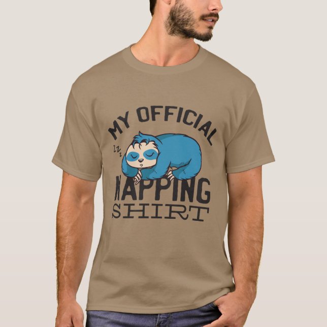 My official napping shirt - Lazy sleeping Sloth (Front)