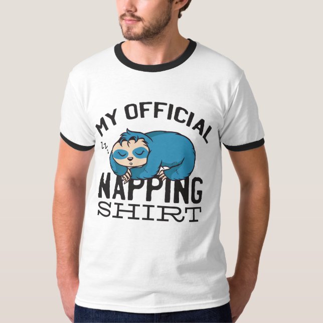 My official napping shirt - Lazy sleeping Sloth (Front)