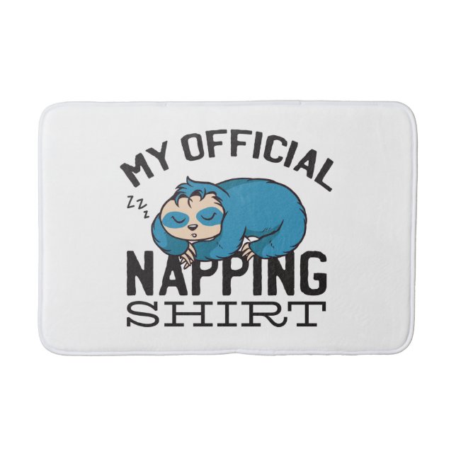 My official napping shirt - Lazy sleeping Sloth Bath Mat (Front)