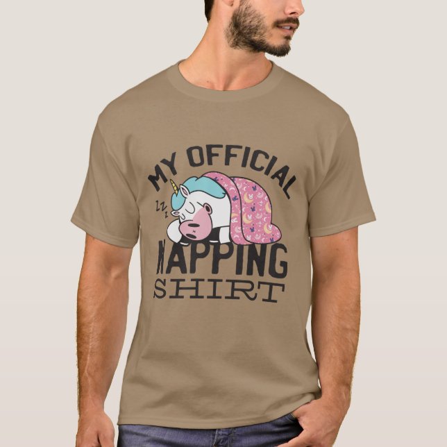 My official napping shirt - Lazy sleeping Unicorn (Front)