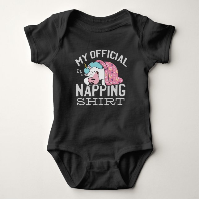 My official napping shirt - Lazy sleeping Unicorn (Front)
