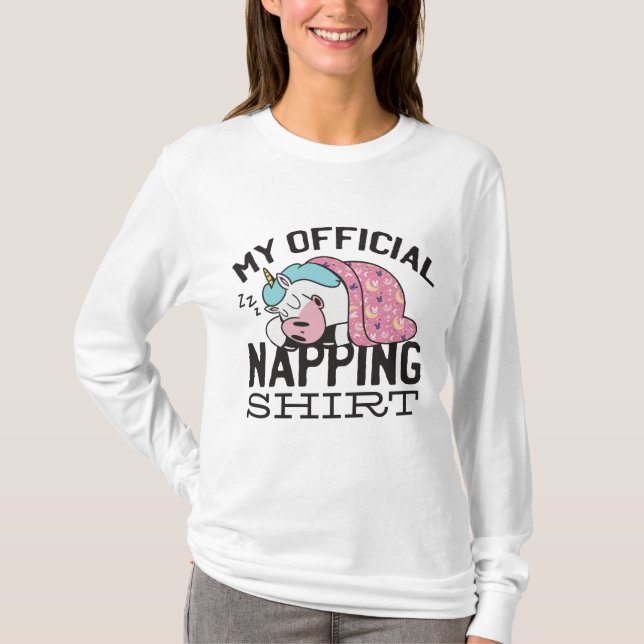 My official napping shirt - Lazy sleeping Unicorn (Front)