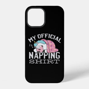 My official napping shirt - Lazy sleeping Unicorn iPhone 12 Case