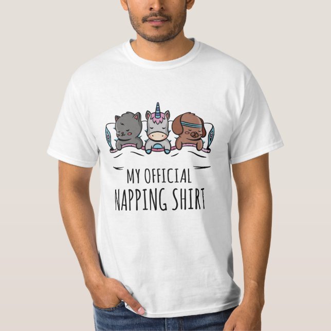 My official napping shirt sleeping Unicorn Dog Cat (Front)