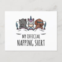 My official napping shirt sleeping Unicorn Dog Cat