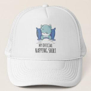 My official napping shirt with sleeping Cat Trucker Hat