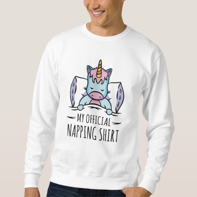 My official napping shirt with sleeping Unicorn (Front)