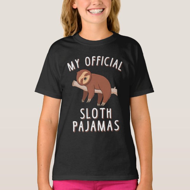 My Official Sloth Pyjamas Cute Sleeping Sloth T-Shirt (Front)