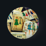 my old sewing patterns 6 cm round badge<br><div class="desc">my old sewing patterns</div>