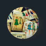 my old sewing patterns 6 cm round badge<br><div class="desc">my old sewing patterns</div>