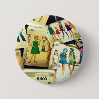 my old sewing patterns 6 cm round badge