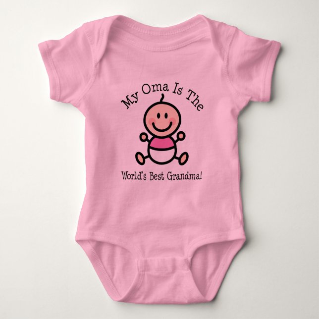 My Oma is The Worlds Best Grandma Baby Bodysuit (Front)