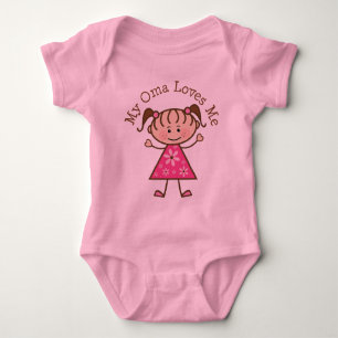 My Oma Loves Me Stick Figure Baby Bodysuit