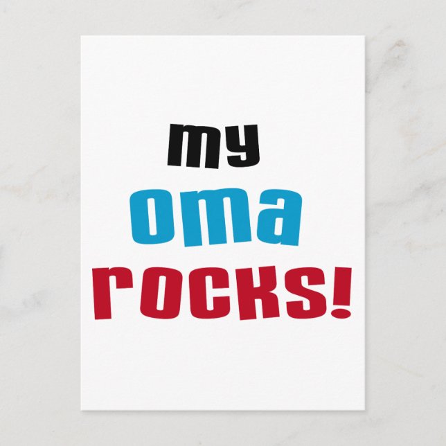 My Oma Rocks T-shirts and Gifts Postcard (Front)