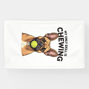 My Only Skill Is Chewing Vintage French Bulldog Te Banner