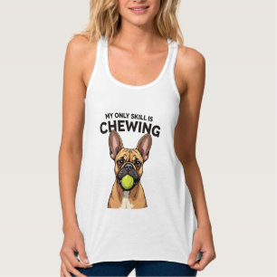 My Only Skill Is Chewing Vintage French Bulldog Te Singlet