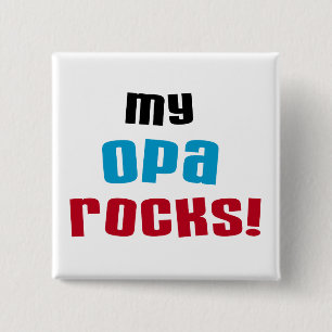 My Opa Rocks T-shirts and Gifts 15 Cm Square Badge