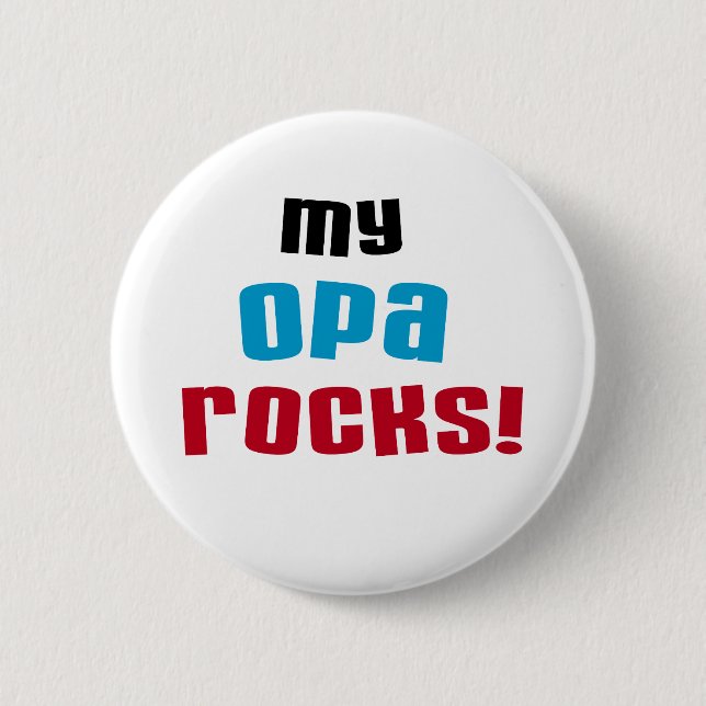 My Opa Rocks T-shirts and Gifts 6 Cm Round Badge (Front)