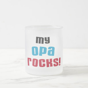 My Opa Rocks T-shirts and Gifts Frosted Glass Coffee Mug