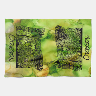 My Oregon Dish Towel half fold