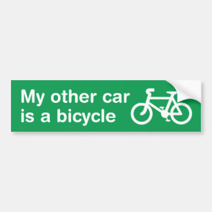 My Other Car Is a Bicycle Bumper Sticker (Green)